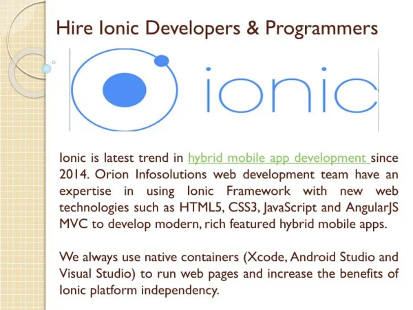 Ionic App Developers