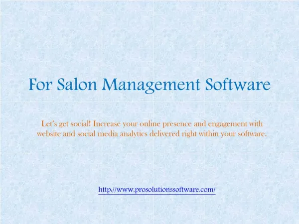 For Salon Management Software