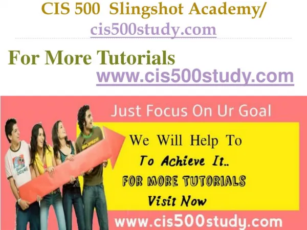 CIS 500 Slingshot Academy / cis500study.com