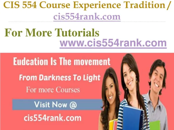 CIS 554 Course Experience Tradition / cis554rank.com