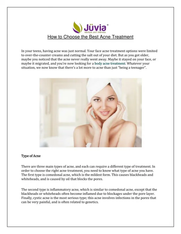 How to Choose the Best Acne Treatment
