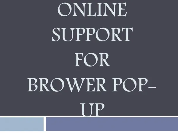 online support for Browsers Pop-up