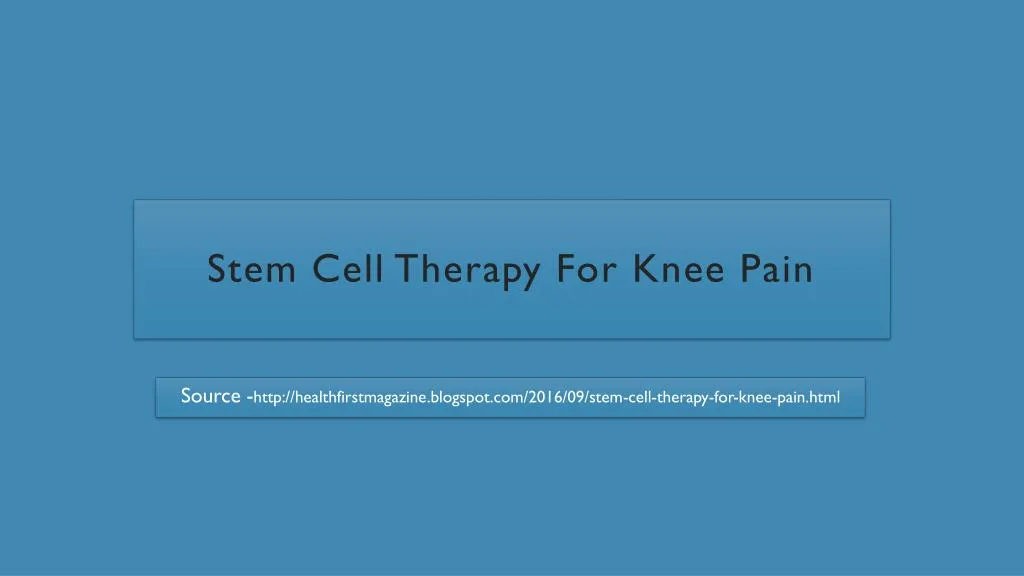 stem cell therapy for knee pain
