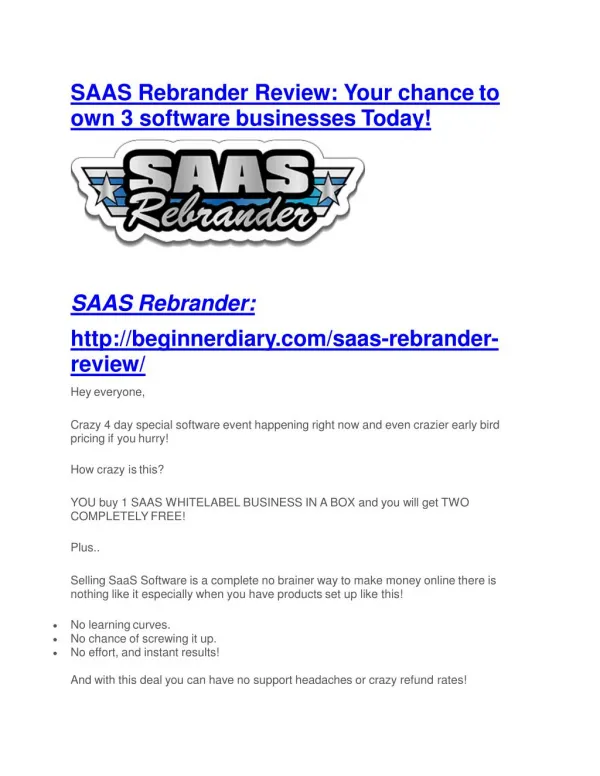 SaaS Rebrander reviews and bonuses SaaS Rebrander