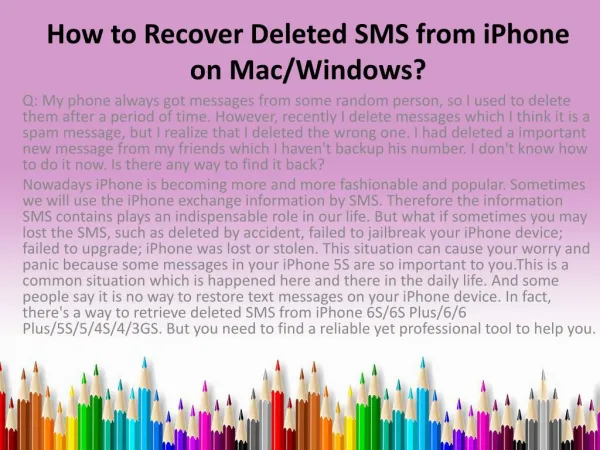 How to recover iphone text messages