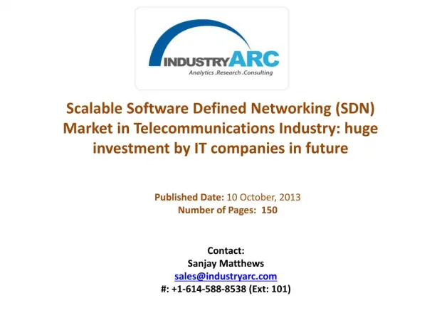 Scalable Software Defined Networking (SDN) Market Analysis | IndustryARC