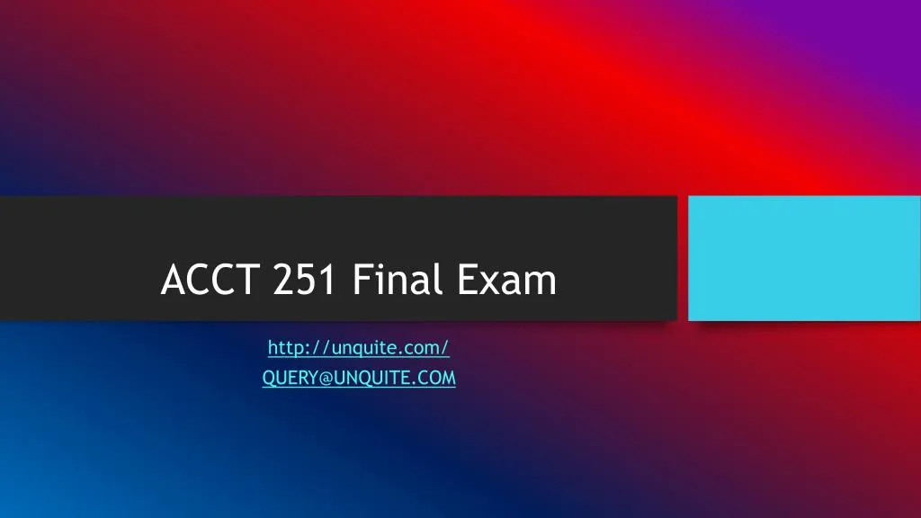 acct 251 final exam