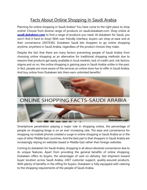 Online Shopping Facts in Saudi Arabia