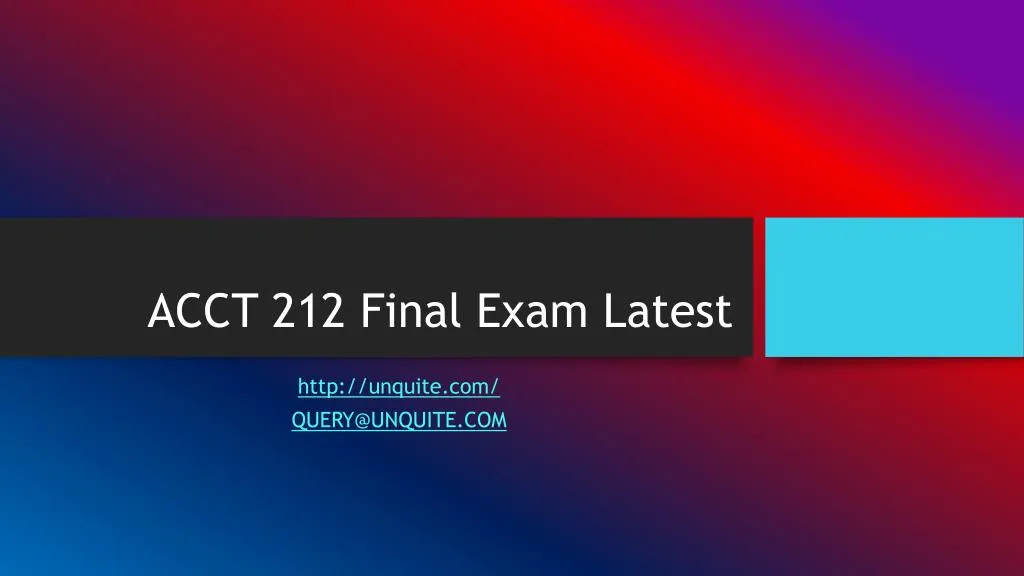 acct 212 final exam latest