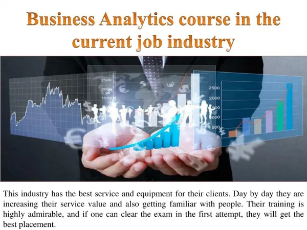 Business Analytics course in the current job industry