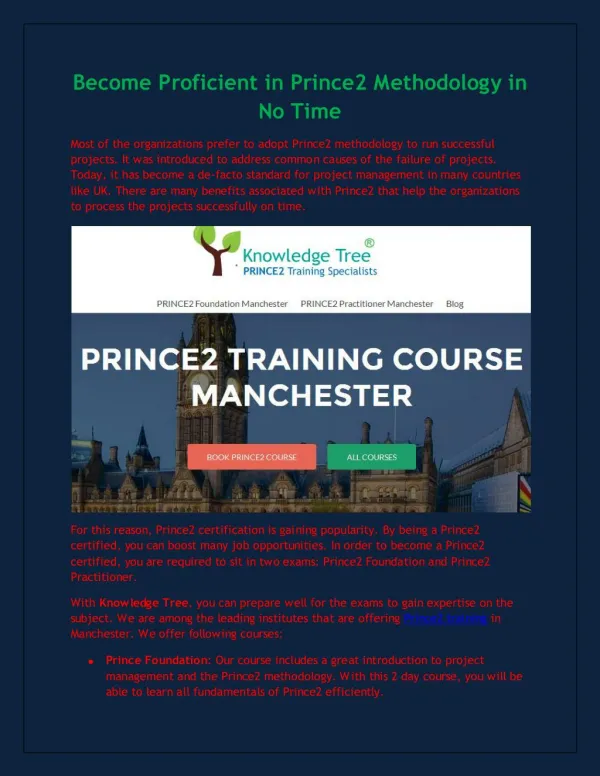 prince2 training manchester