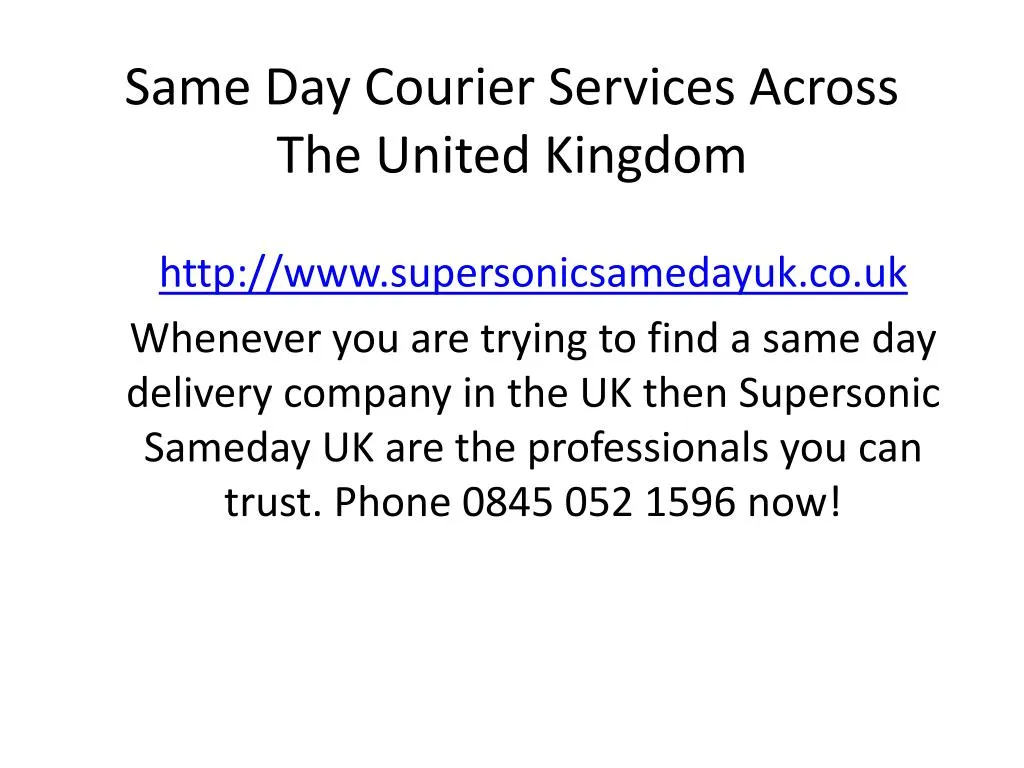 same day courier services across the united kingdom