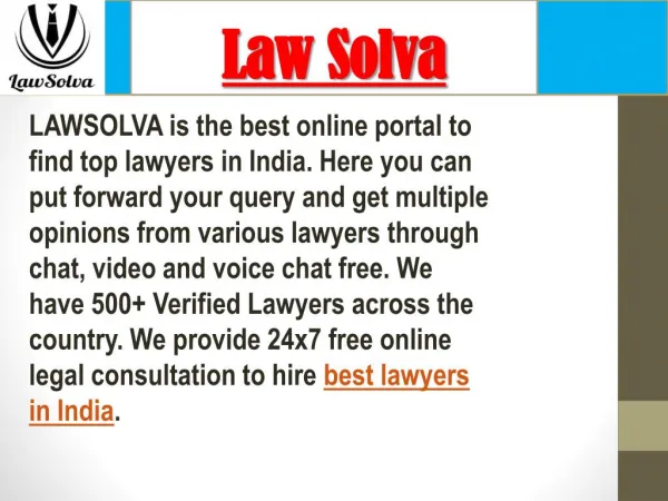 Top lawyers in India - Lawsolva