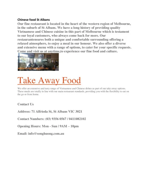 Take away food St Albans