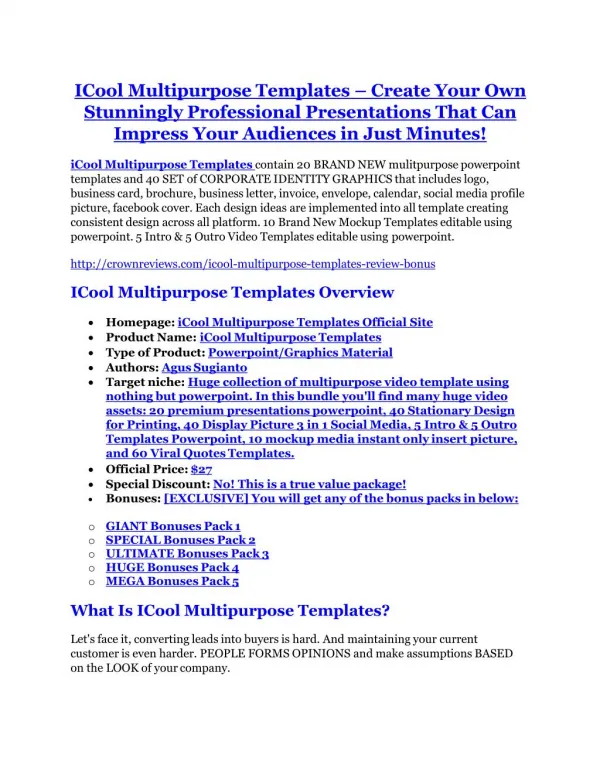 ICool Multipurpose Templates review-(MEGA) $23,500 bonus of ICool Multipurpose Templates