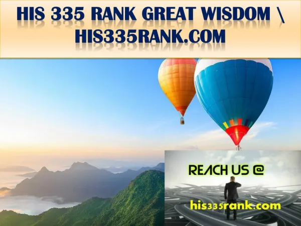 HIS 335 RANK GREAT WISDOM \ his335rank.com
