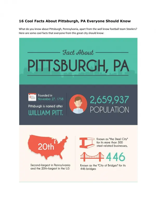 16 Cool Facts About Pittsburgh, PA Everyone Should Know