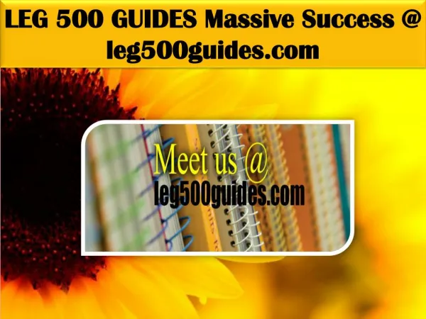LEG 500 GUIDES Massive Success @ leg500guides.com