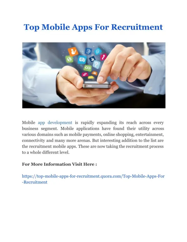 Top Mobile Apps For Recruitment