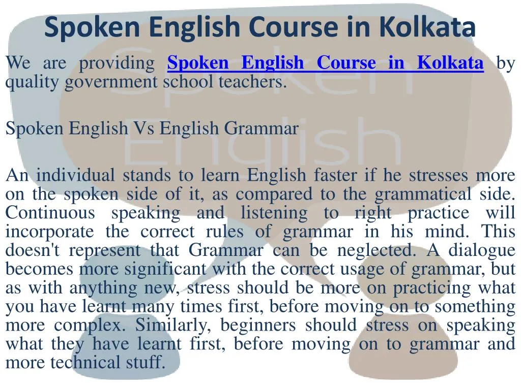 spoken english course in kolkata