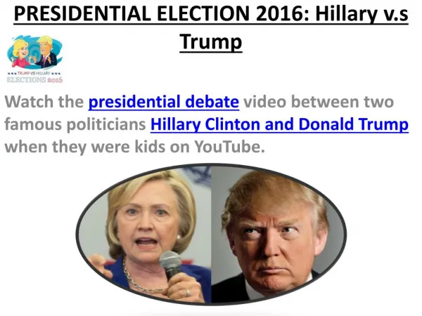 Donald Trump vs Hillary Clinton Presidential Debate