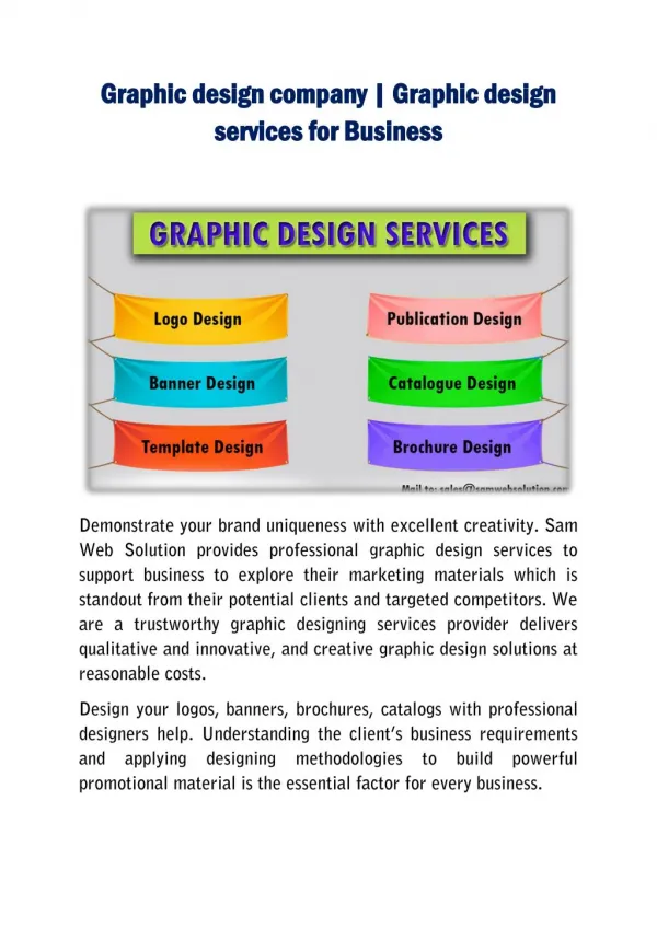 Graphic design company | Graphic design services for Business