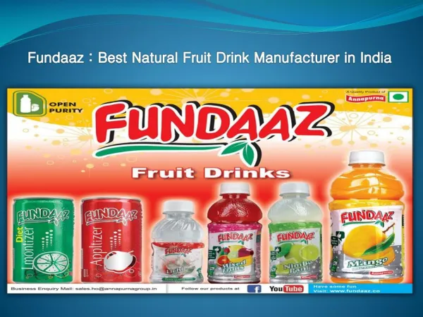 Fundaaz : Best Natural Fruit Drink Manufacturer in India