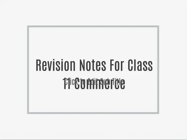 Revision Notes For Class 11 Mathematics