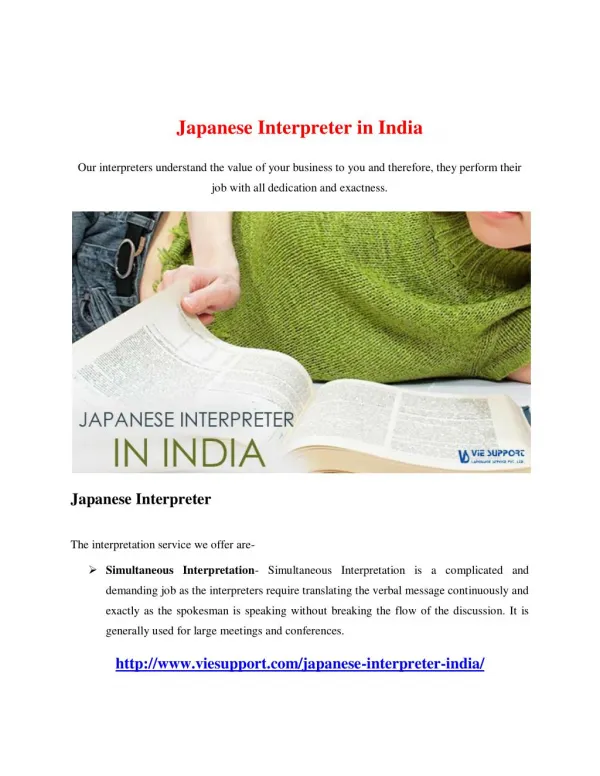 Japanese Interpreter in India