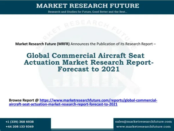Global Commercial Aircraft Seat Actuation Market Research Report- Forecast to 2021