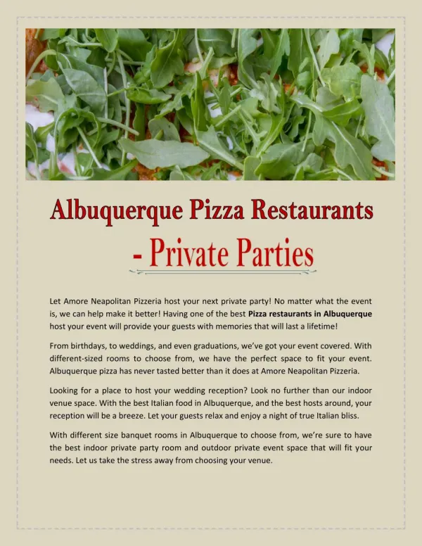 Albuquerque Pizza Restaurants