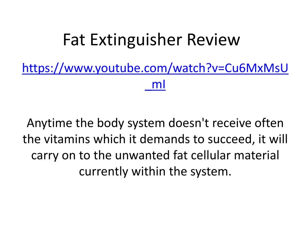 fat extinguisher review