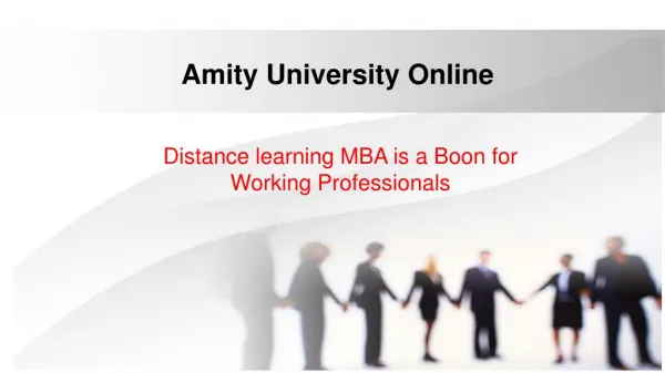 MBA Distance Learning Programs - Amity Online