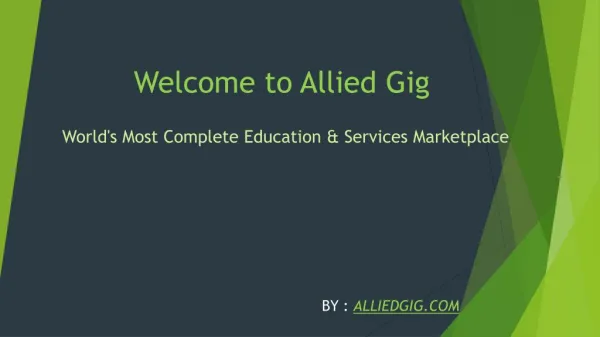 World's Most Complete Education & Services Marketplace