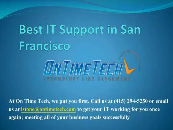 IT support San Francisco
