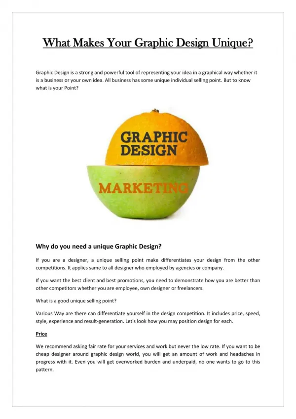 What Makes Your Graphic Design Unique?