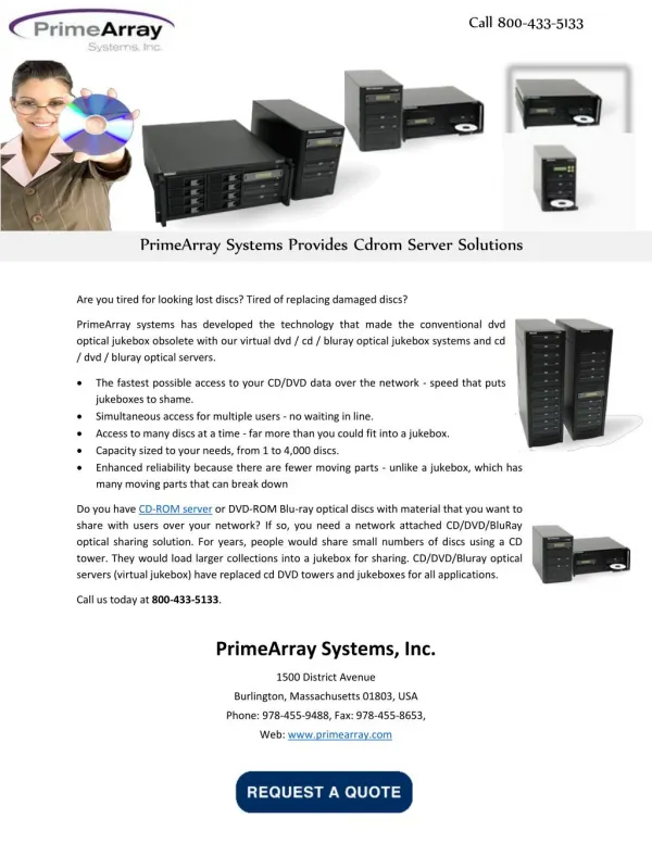 PrimeArray Systems Provides Cdrom Server Solutions