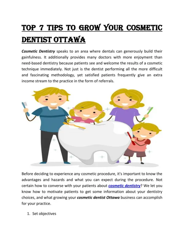 Top 7 Tips To Grow Your cosmetic dentist Ottawa