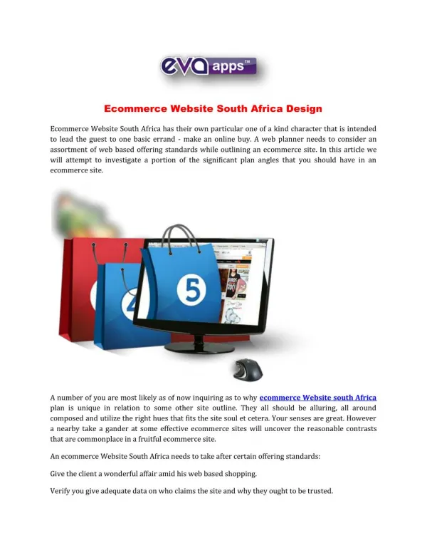 Ecommerce Website South Africa Design