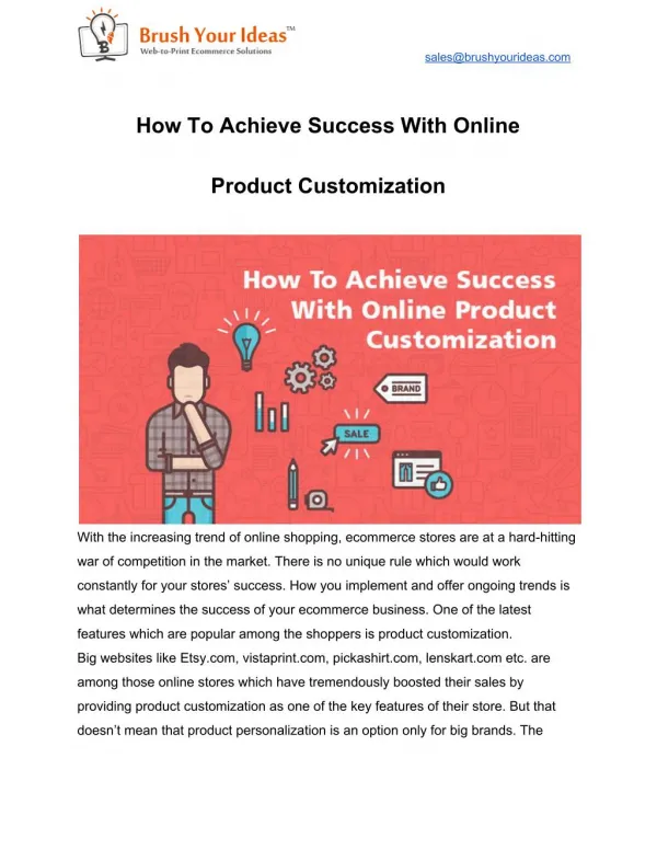 How To Achieve Success With Online Product Customization