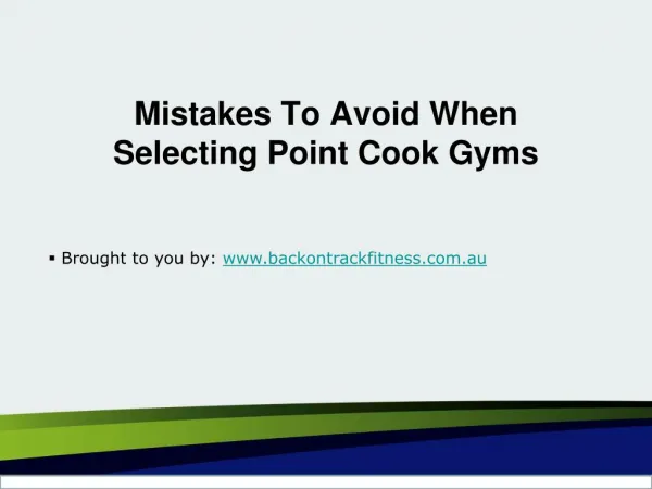 Mistakes To Avoid When Selecting Point Cook Gyms