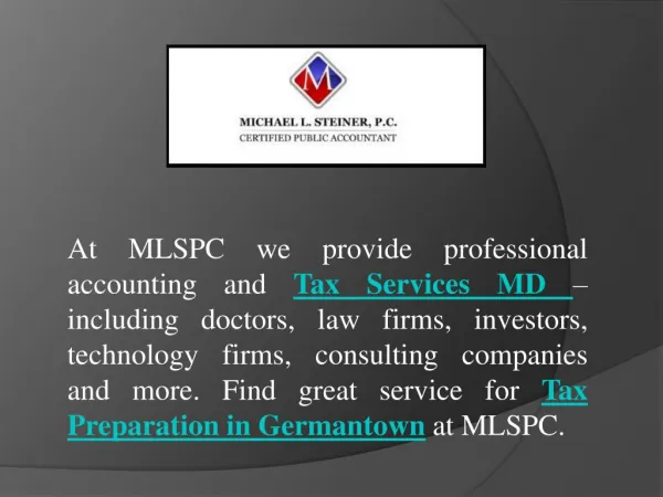 Tax Services MD At MLSPC