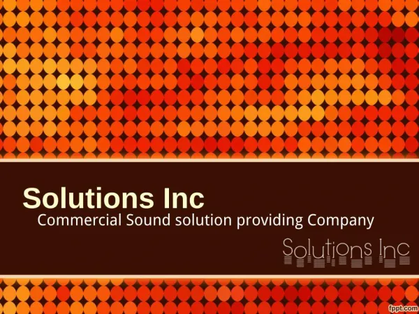 Solutions inc Sound Systems