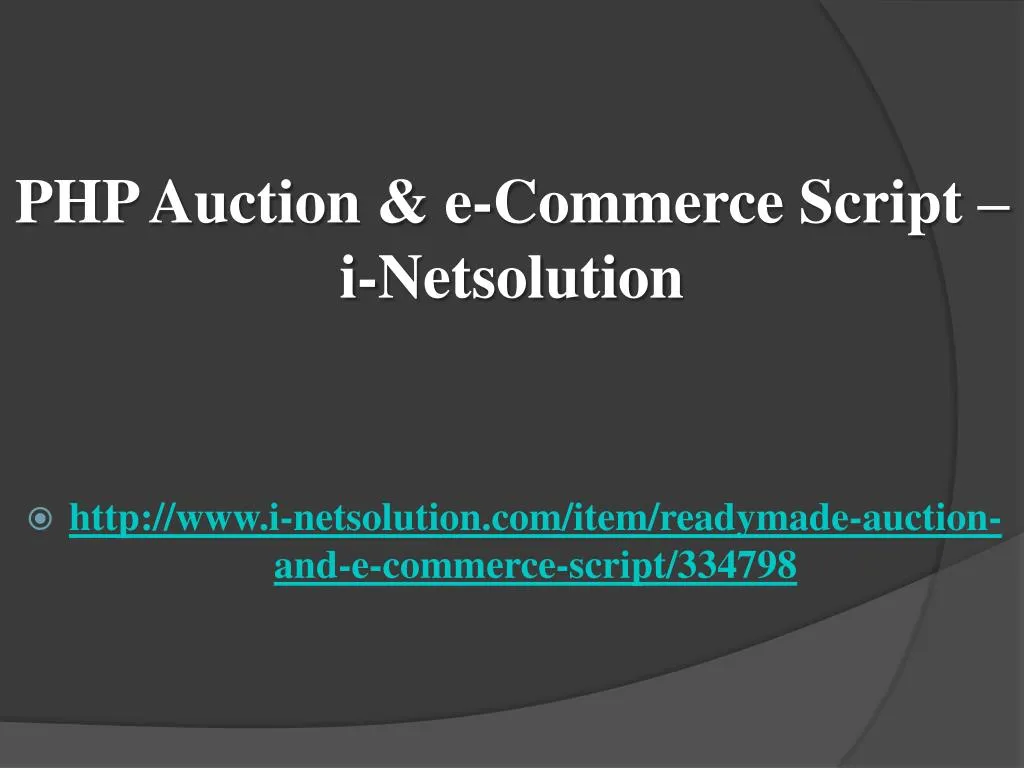 php auction e commerce script i netsolution