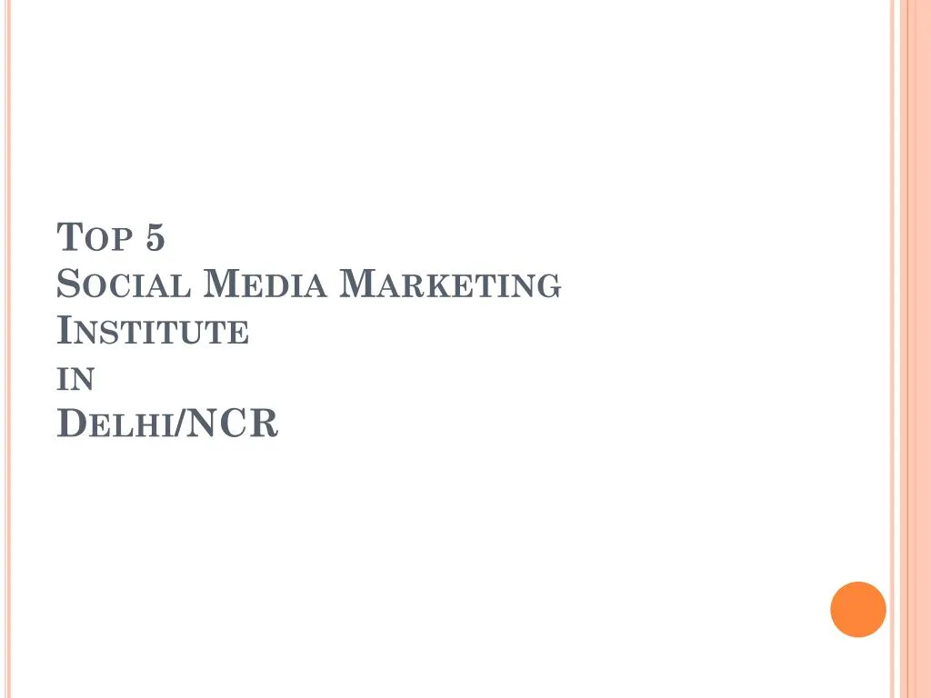top 5 social media marketing institute in delhi ncr