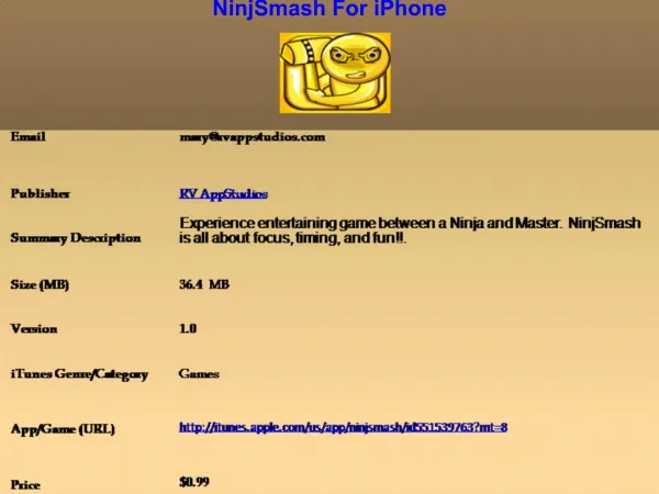 NinjSmash - Ninja iPhone Game