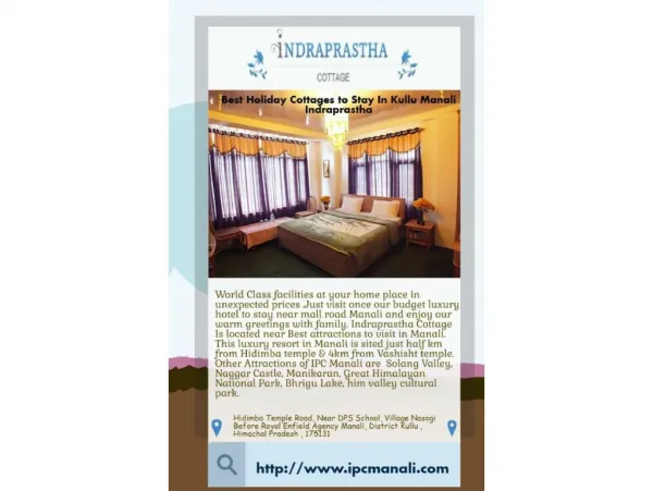 Best Luxury Resorts in Manali-Indraprastha Cottage