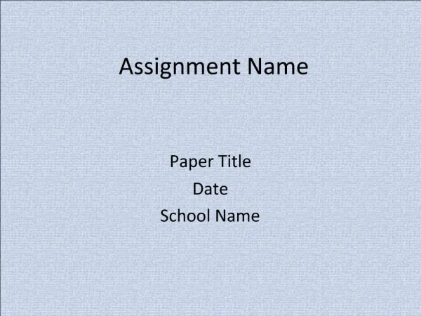 Assignment Name