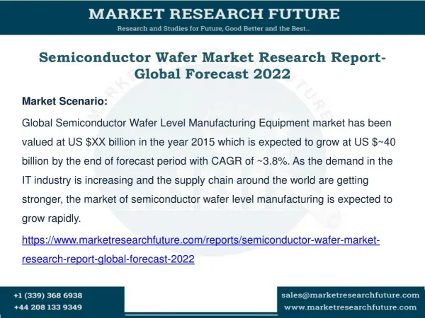 Semiconductor Wafer Market Research Report- Global Forecast 2022