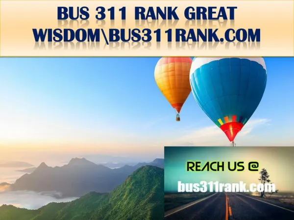 BUS 311 RANK GREAT WISDOM \bus311rank.com